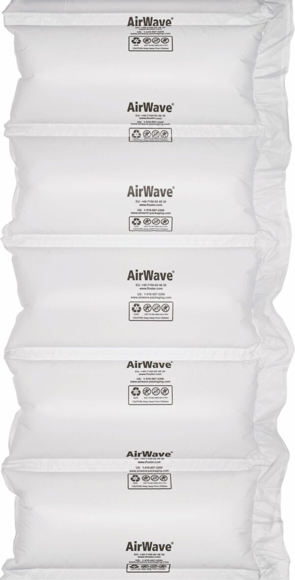 PolyWave Industrial luftkuddar i plast typ 7.4S, 21 cm x 600 m / lakan 28x13 cm luftkuddekedja, material HDPE 20my Standard