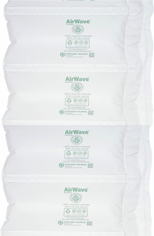 PlantWave type 7.5S, 24 cm x 400 m / sheet 24x28 cm air cushion wrapper, material BioPlastic 20my, 100% Biodegradable and home-compostable