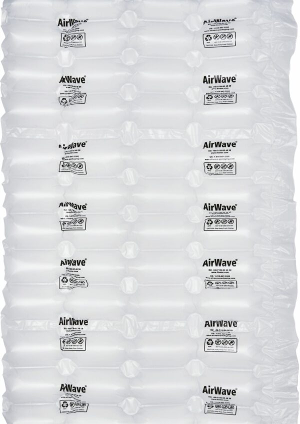 PolyWave Industrial luftkuddar i plast typ 8.3, 42 cm x 450 m / lakan 42x32 cm luftkuddekedja, material HDPE 20my Standard