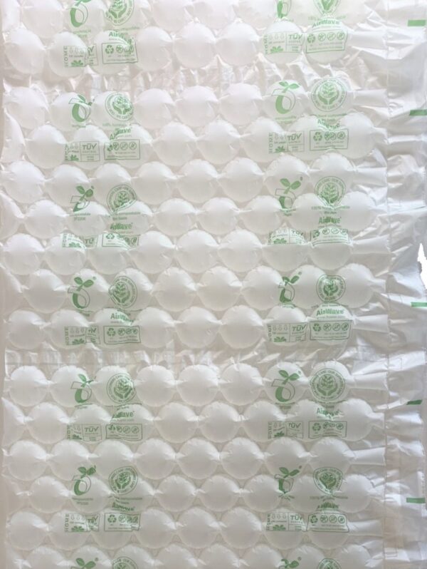PlantWave typ 8.4, 42 cm x 350 m / lakan 42x32 cm luftkudde, material BioPlastic 20my, 100% biologiskt nedbrytbart och hemkomposterbart