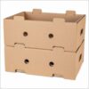 Box for fruit and vegetables 37,5x28x14,5 cm (width x length x height/ inner sizes) 40x30x15 cm outer sizes, 5-layer corrugated cardboard ca 4,5 mm brown/brown