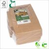 Muffin and Cupcake box with lid 17,5x17,5x10 cm (width x length x height) for 4 pieces, brown/brown PLA Bio-coating cardboard 250 gsm FSC® certified & PLA window, 25 pcs/pack