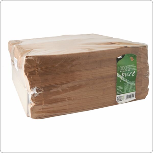 Wrap, Take Avay paper bag 20/9x38 cm (width / side x length) side gusset type, with bioplastic PLA-window, brown kraft paper 35 gsm, 1000 pcs/pack