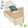 Sandwichlåda 12,3x12,3x5,2 cm (bredd x längd x höjd) för 2 skivor, brun/vit kartong 250 gsm FSC®-certifierad och med PLA-fönster, 50 st/pack