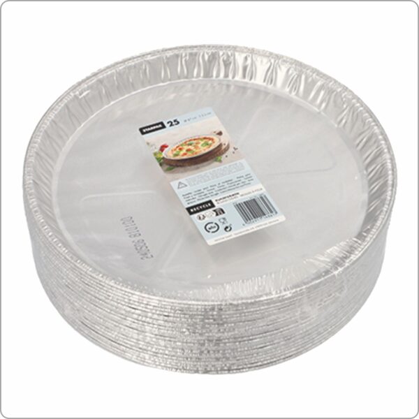 Aluminum bowl 27x2,2 cm (Ø x height), Aluminium 65 my, 25 pcs/pack