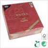 Napkins 40x40 cm 1/4 fold, design Bordeaux Ornaments ´´Royal collection´´, 3-ply premium quality paper tissue FSC® certified, 50 pcs/pack
